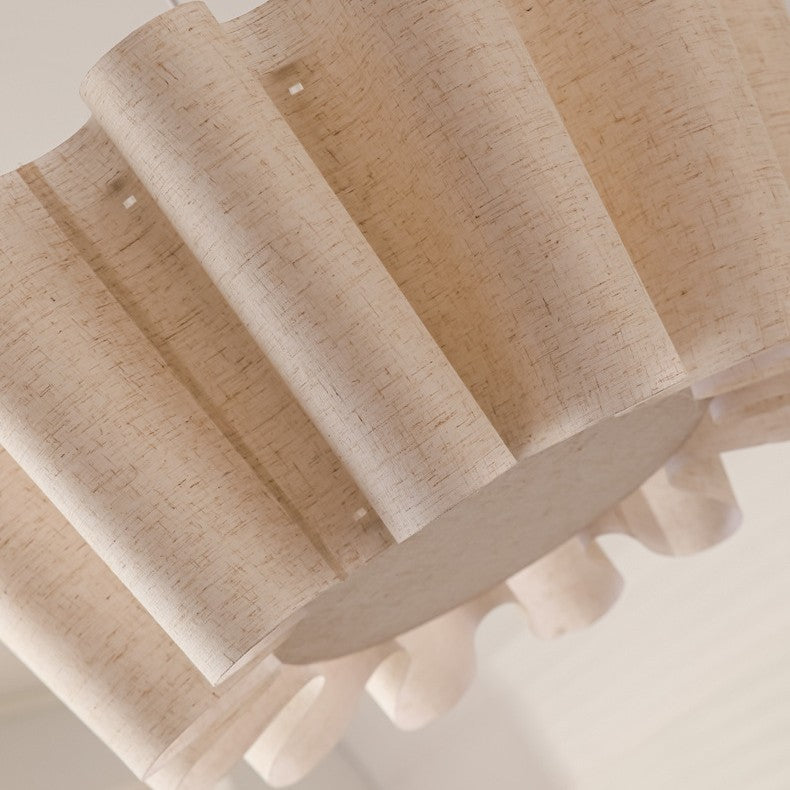 Suspension en lin plissé nordique contemporain avec fer 1 lumière pour chambre 