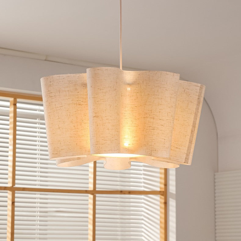 Suspension en lin plissé nordique contemporain avec fer 1 lumière pour chambre 