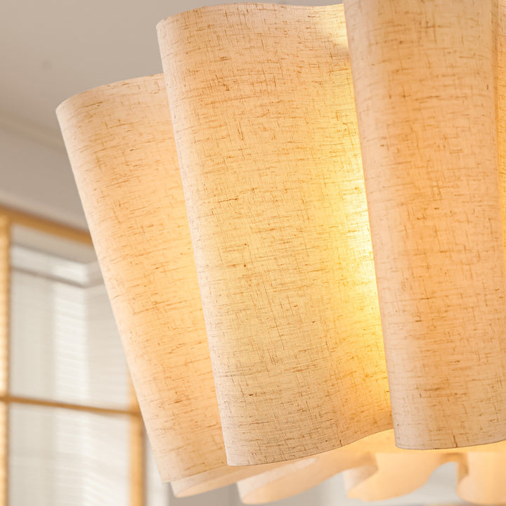 Suspension en lin plissé nordique contemporain avec fer 1 lumière pour chambre 