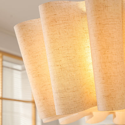 Contemporary Nordic Pleated Linen Iron 1-Light Pendant Light For Bedroom