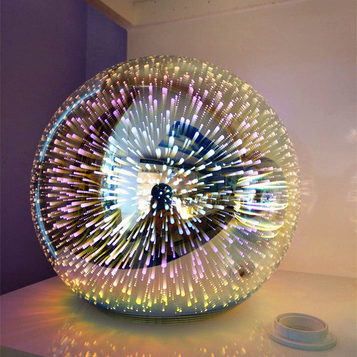 Moderne Art Deco Disco 3D Feuerwerksglas Kugel Eisen 1-Licht Pendelleuchte für Wohnzimmer 
