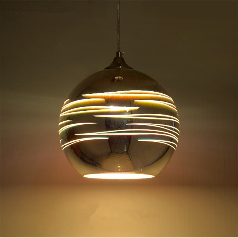 Moderne Art Deco Disco 3D Feuerwerksglas Kugel Eisen 1-Licht Pendelleuchte für Wohnzimmer 