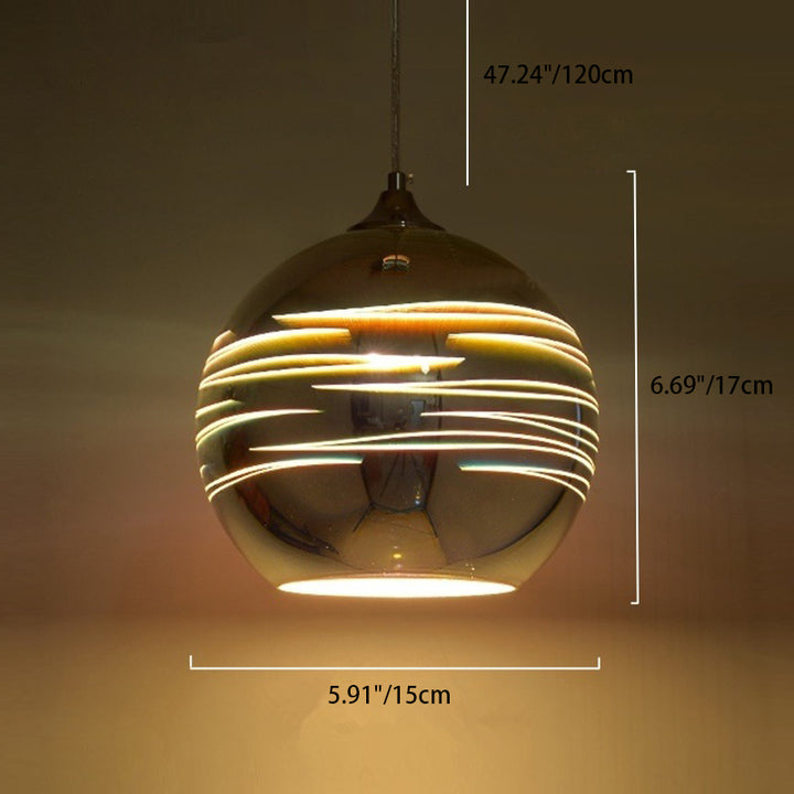 Moderne Art Deco Disco 3D Feuerwerksglas Kugel Eisen 1-Licht Pendelleuchte für Wohnzimmer 