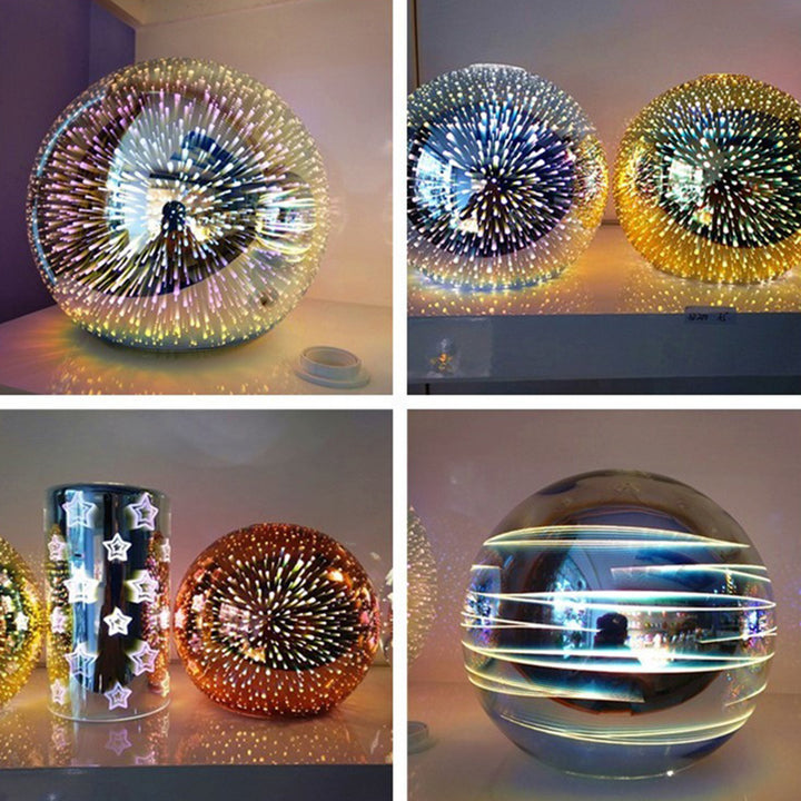 Moderne Art Deco Disco 3D Feuerwerksglas Kugel Eisen 1-Licht Pendelleuchte für Wohnzimmer 