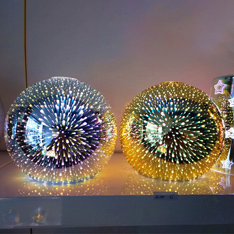 Moderne Art Deco Disco 3D Feuerwerksglas Kugel Eisen 1-Licht Pendelleuchte für Wohnzimmer 