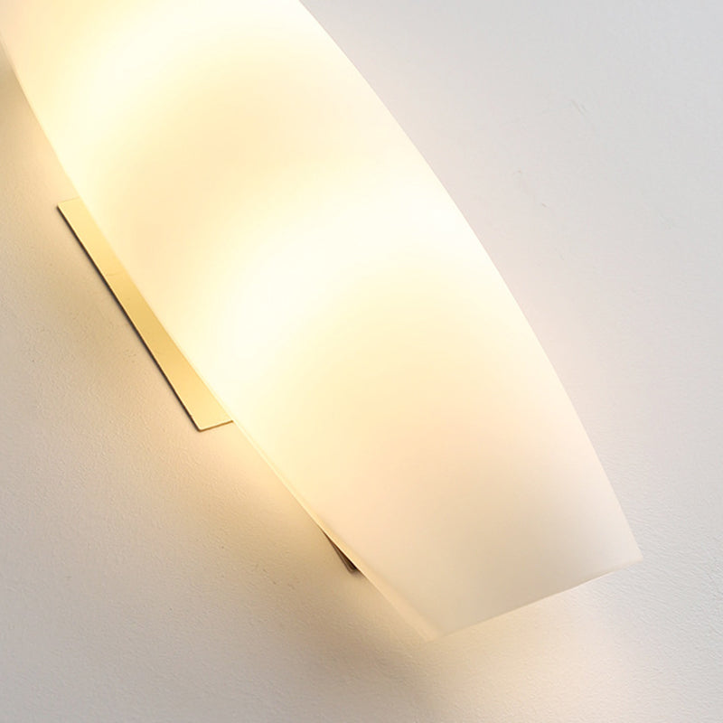 Zeitgenössische Luxus Weiße Locken Glas Eisen 1-Licht Wandleuchte Für Wohnzimmer 