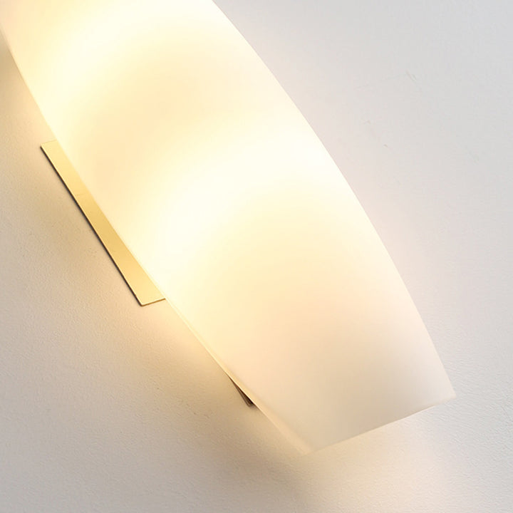 Zeitgenössische Luxus Weiße Locken Glas Eisen 1-Licht Wandleuchte Für Wohnzimmer 