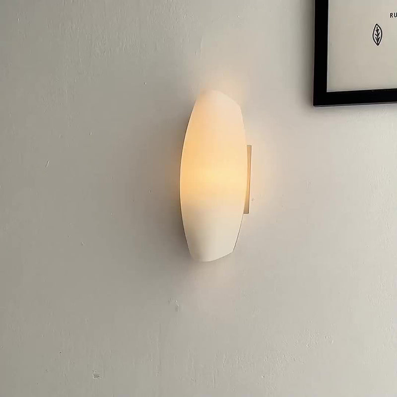 Zeitgenössische Luxus Weiße Locken Glas Eisen 1-Licht Wandleuchte Für Wohnzimmer 