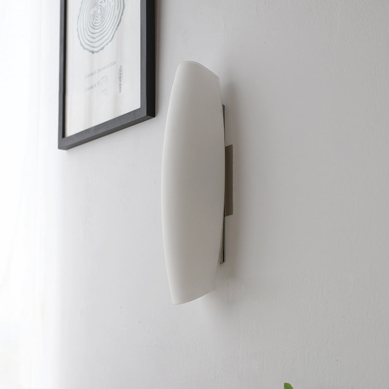 Zeitgenössische Luxus Weiße Locken Glas Eisen 1-Licht Wandleuchte Für Wohnzimmer 