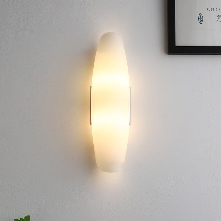 Zeitgenössische Luxus Weiße Locken Glas Eisen 1-Licht Wandleuchte Für Wohnzimmer 
