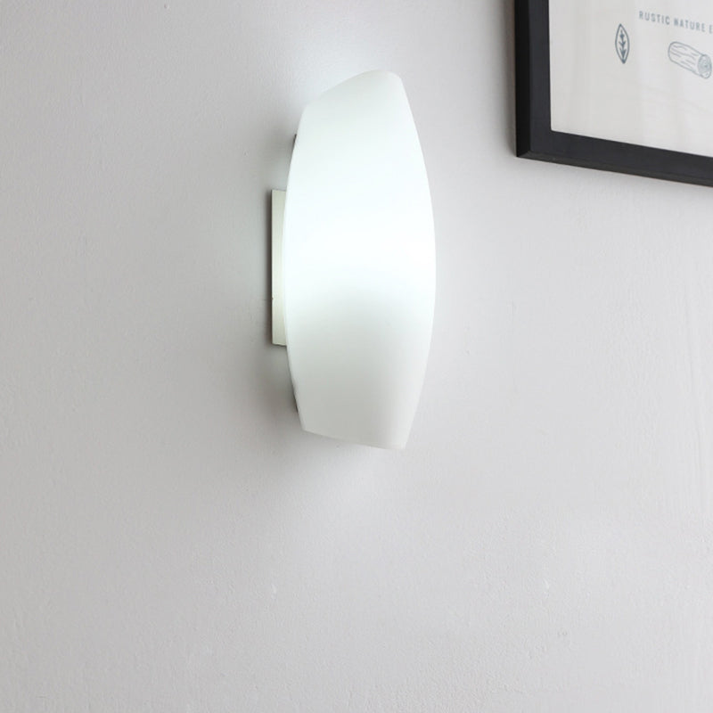 Zeitgenössische Luxus Weiße Locken Glas Eisen 1-Licht Wandleuchte Für Wohnzimmer 