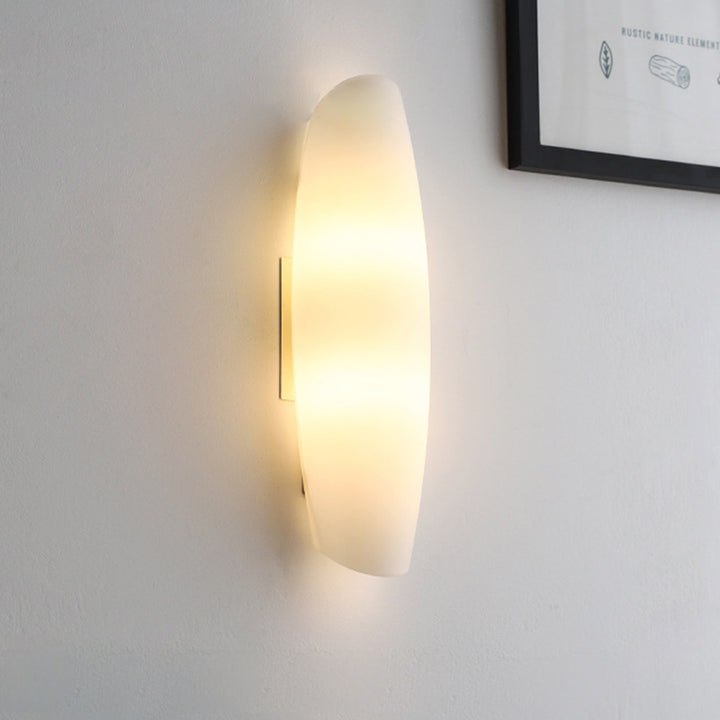 Zeitgenössische Luxus Weiße Locken Glas Eisen 1-Licht Wandleuchte Für Wohnzimmer 