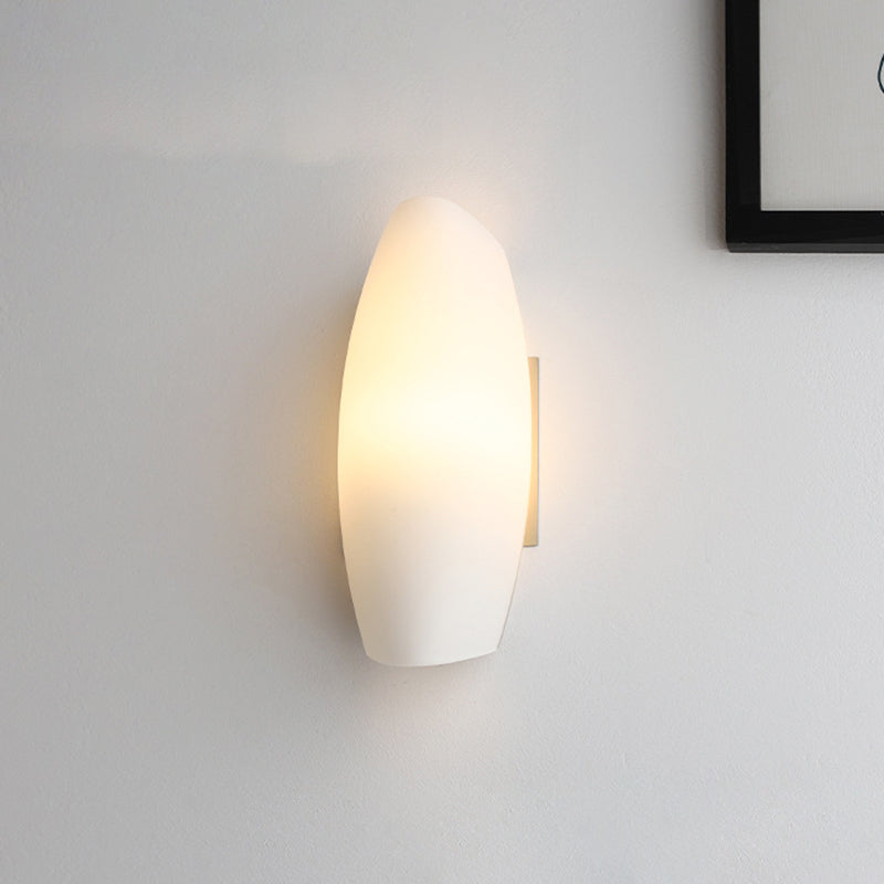 Zeitgenössische Luxus Weiße Locken Glas Eisen 1-Licht Wandleuchte Für Wohnzimmer 