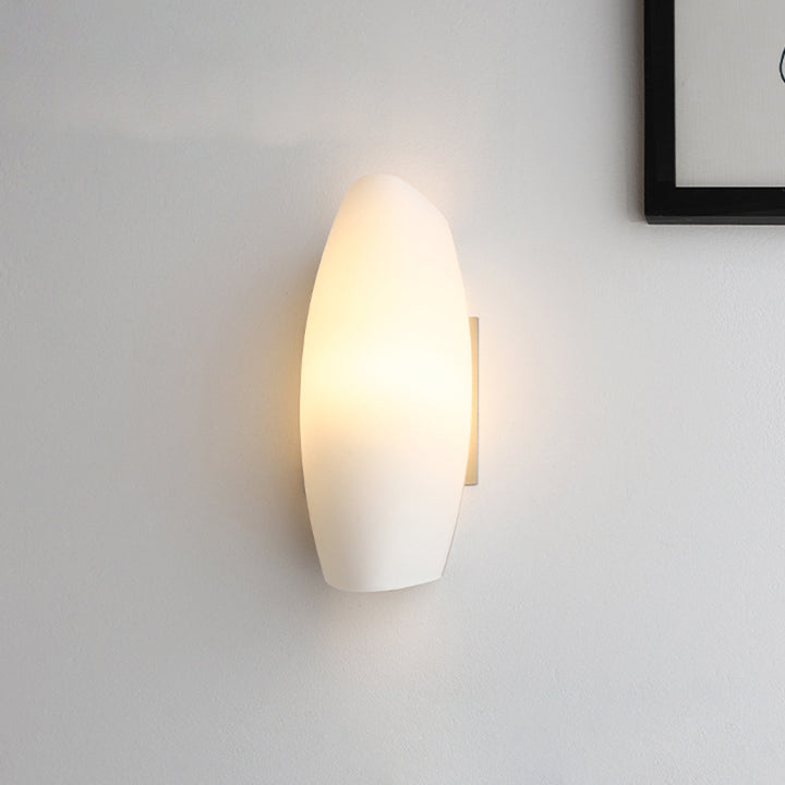Zeitgenössische Luxus Weiße Locken Glas Eisen 1-Licht Wandleuchte Für Wohnzimmer 