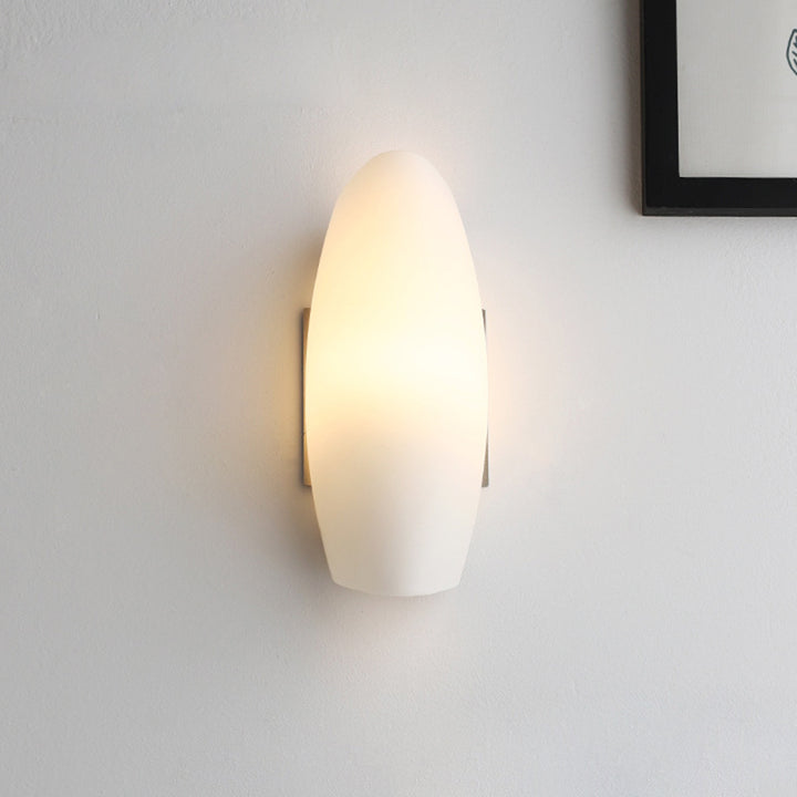 Zeitgenössische Luxus Weiße Locken Glas Eisen 1-Licht Wandleuchte Für Wohnzimmer 