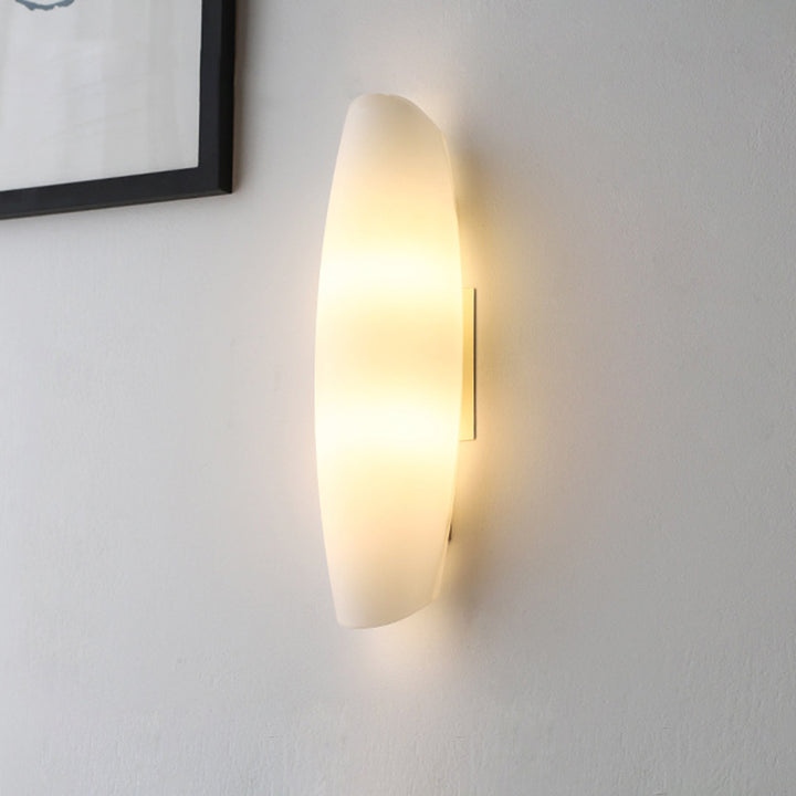 Zeitgenössische Luxus Weiße Locken Glas Eisen 1-Licht Wandleuchte Für Wohnzimmer 