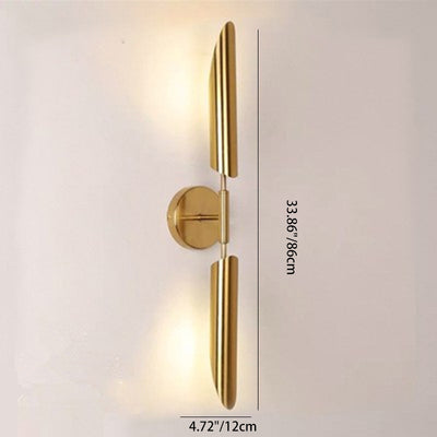 Moderne minimalistische Rohrstreifen-Eisen 1/2-Licht-Wandleuchte für Wohnzimmer 