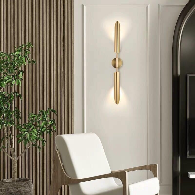 Moderne minimalistische Rohrstreifen-Eisen 1/2-Licht-Wandleuchte für Wohnzimmer 