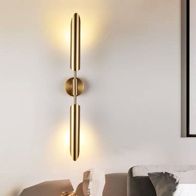 Moderne minimalistische Rohrstreifen-Eisen 1/2-Licht-Wandleuchte für Wohnzimmer 