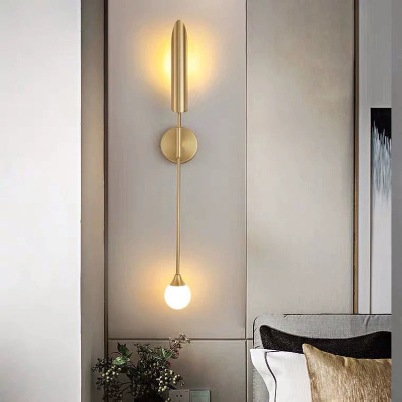 Moderne minimalistische Rohrstreifen-Eisen 1/2-Licht-Wandleuchte für Wohnzimmer 