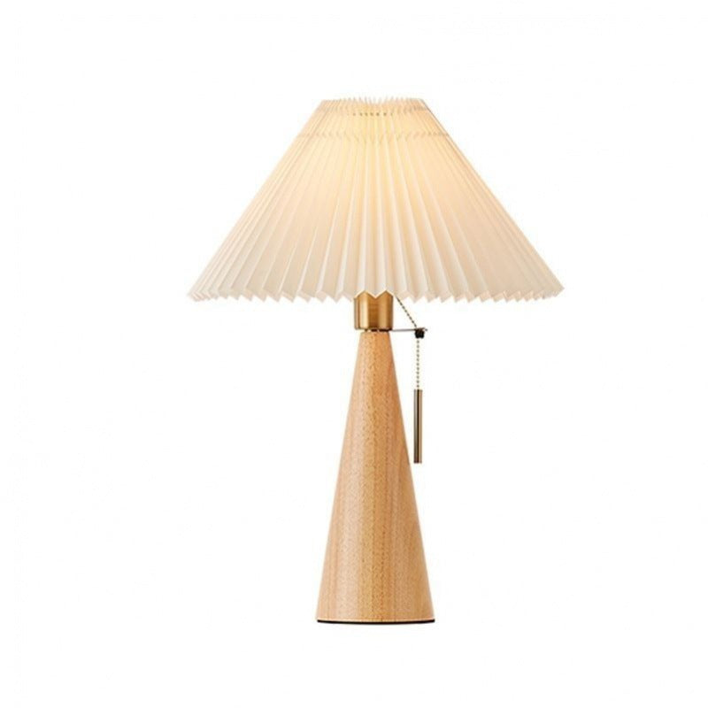 Zeitgenössische Nordische Reißverschluss-Schalter Faltenbalg-Trommel-Form Stoff Eisen 1-Licht Tischlampe Für Schlafzimmer 