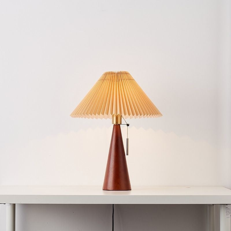 Zeitgenössische Nordische Reißverschluss-Schalter Faltenbalg-Trommel-Form Stoff Eisen 1-Licht Tischlampe Für Schlafzimmer 