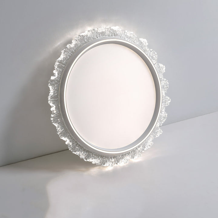 Modern Minimalist Water Splashes Round Hardware Aluminum Acrylic LED Flush Mount Ceiling Light For Living Room