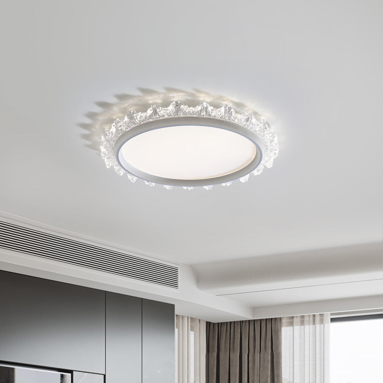 ضوء سقف LED مثبت بشكل مسطح من الألومنيوم الأكريليكي مع تصميم حديث بسيط لرش الماء المستدير لغرفة المعيشة 