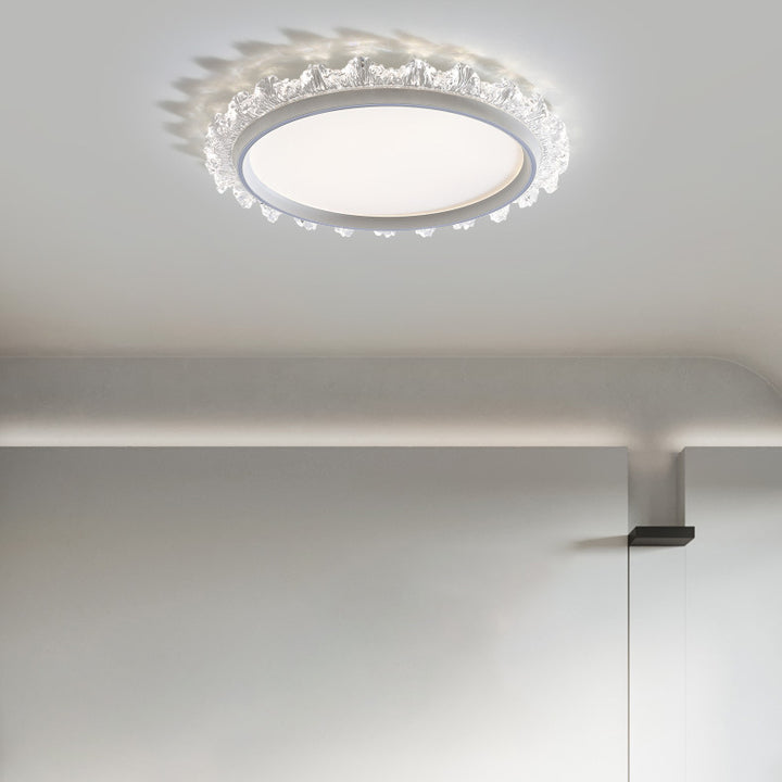 Modern Minimalist Water Splashes Round Hardware Aluminum Acrylic LED Flush Mount Ceiling Light For Living Room