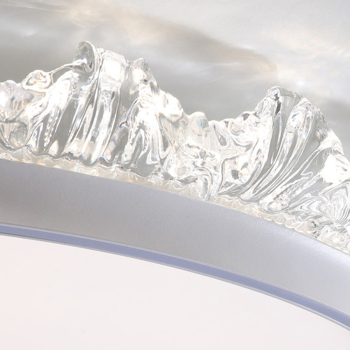 Modern Minimalist Water Splashes Round Hardware Aluminum Acrylic LED Flush Mount Ceiling Light For Living Room