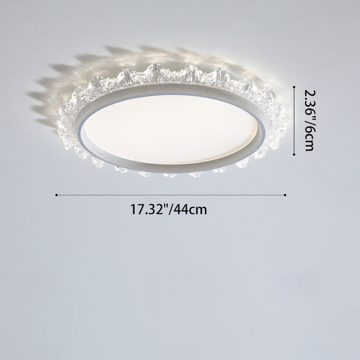 Modern Minimalist Water Splashes Round Hardware Aluminum Acrylic LED Flush Mount Ceiling Light For Living Room