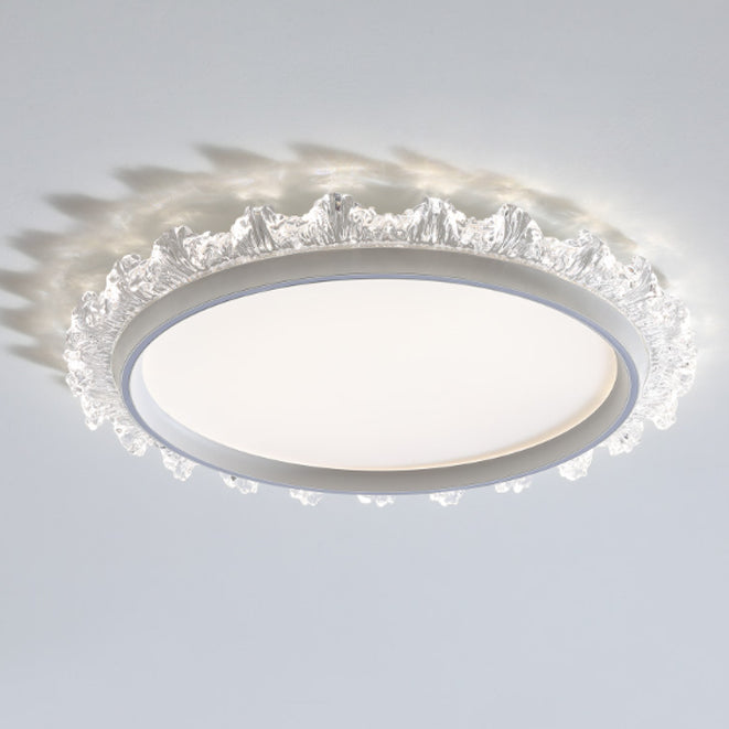 Modern Minimalist Water Splashes Round Hardware Aluminum Acrylic LED Flush Mount Ceiling Light For Living Room