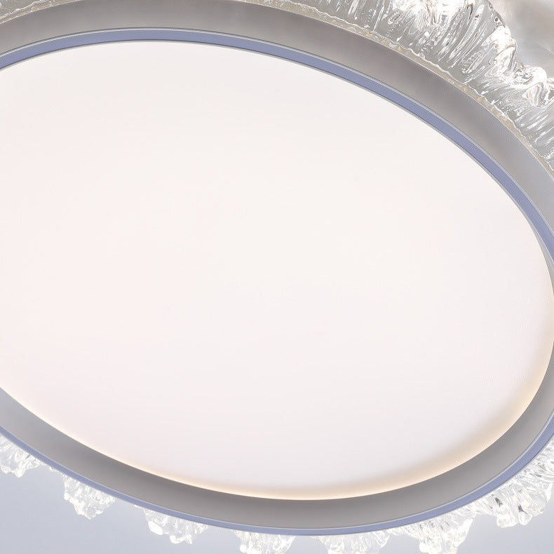 Modern Minimalist Water Splashes Round Hardware Aluminum Acrylic LED Flush Mount Ceiling Light For Living Room