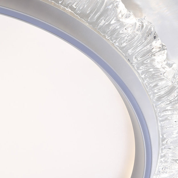 Modern Minimalist Water Splashes Round Hardware Aluminum Acrylic LED Flush Mount Ceiling Light For Living Room