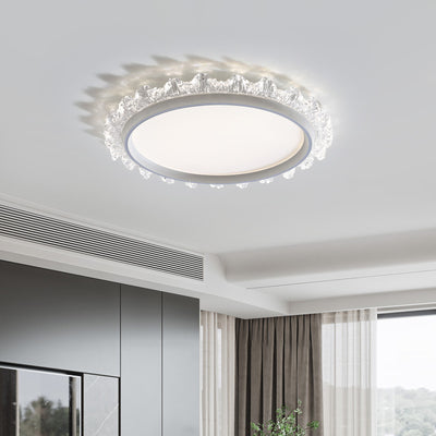 ضوء سقف LED مثبت بشكل مسطح من الألومنيوم الأكريليكي مع تصميم حديث بسيط لرش الماء المستدير لغرفة المعيشة 