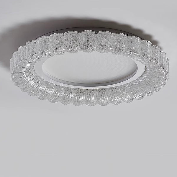 Plafonnier LED en acrylique avec matériel de fleur ronde traditionnelle française pour salon 