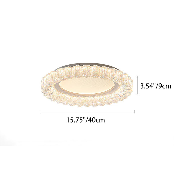 Plafonnier LED en acrylique avec matériel de fleur ronde traditionnelle française pour salon 