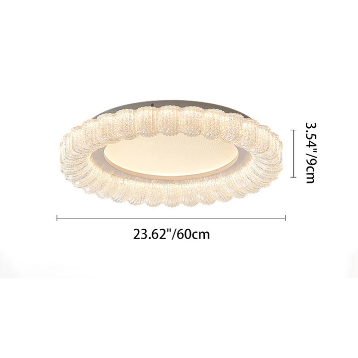 Plafonnier LED en acrylique avec matériel de fleur ronde traditionnelle française pour salon 