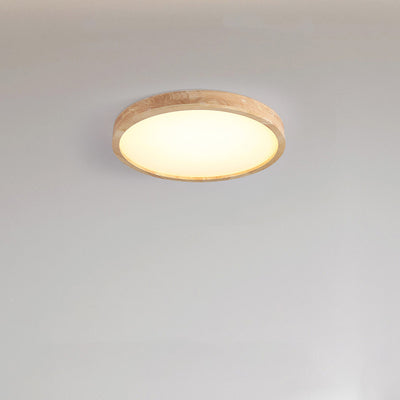 Modern Minimalist Round Square Rectangular Wood Acrylic LED Flush Mount Ceiling Light For Living Room