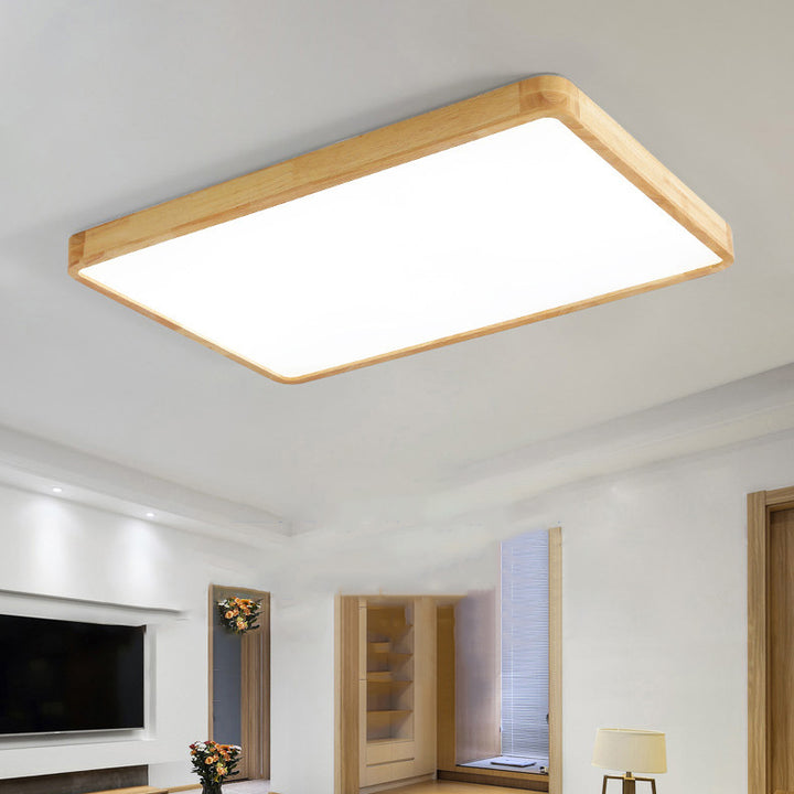 Plafonnier LED en bois acrylique moderne minimaliste rond carré rectangulaire pour salon 