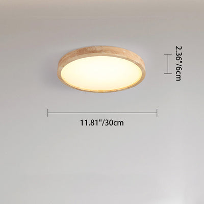 Modern Minimalist Round Square Rectangular Wood Acrylic LED Flush Mount Ceiling Light For Living Room