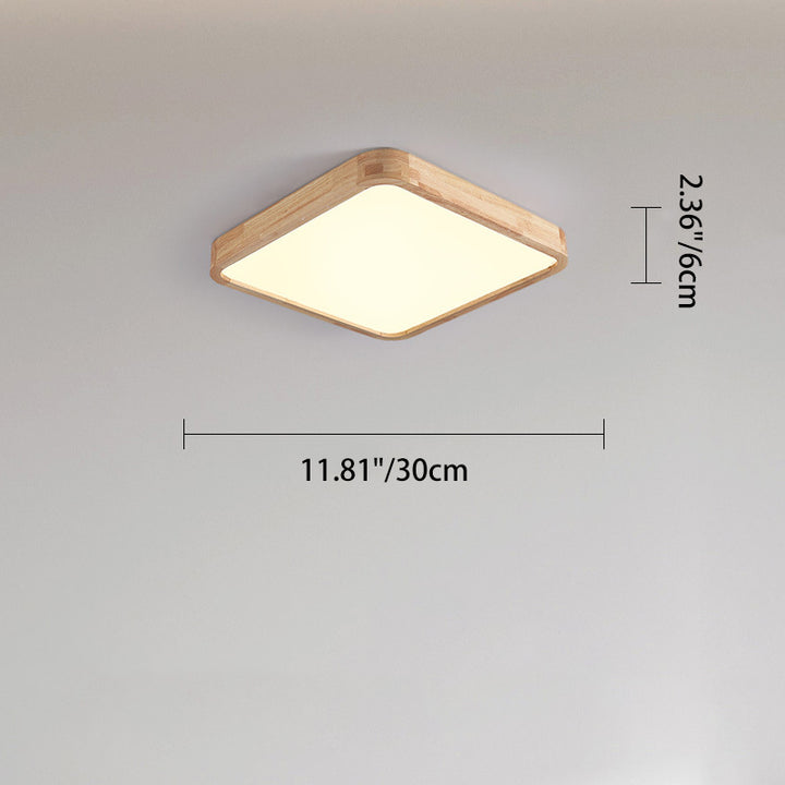 Plafonnier LED en bois acrylique moderne minimaliste rond carré rectangulaire pour salon 