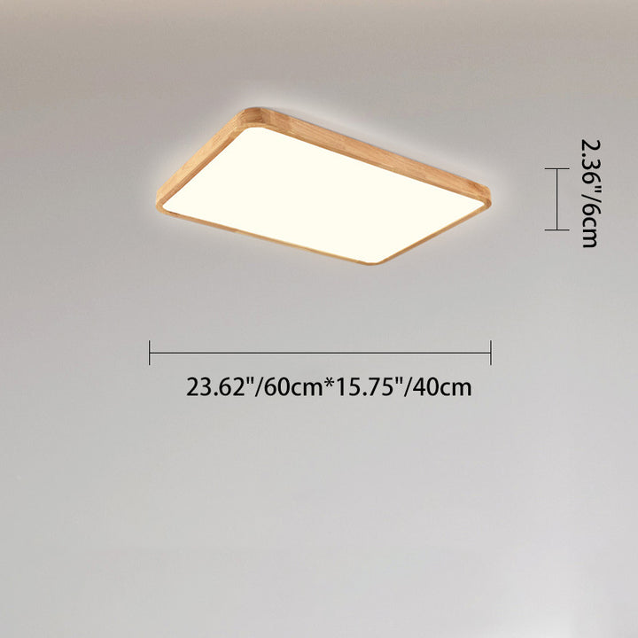 Plafonnier LED en bois acrylique moderne minimaliste rond carré rectangulaire pour salon 