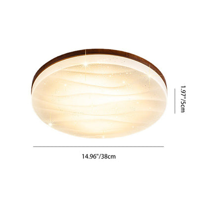 Luz de techo LED empotrada de madera maciza acrílica redonda minimalista moderna para sala de estar 