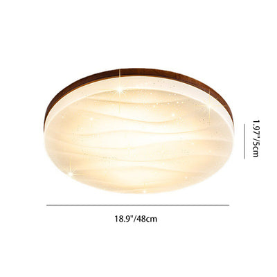 Luz de techo LED empotrada de madera maciza acrílica redonda minimalista moderna para sala de estar 