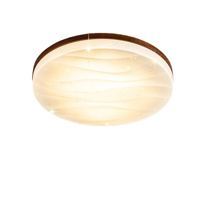 Luz de techo LED empotrada de madera maciza acrílica redonda minimalista moderna para sala de estar 