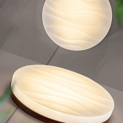 Luz de techo LED empotrada de madera maciza acrílica redonda minimalista moderna para sala de estar 