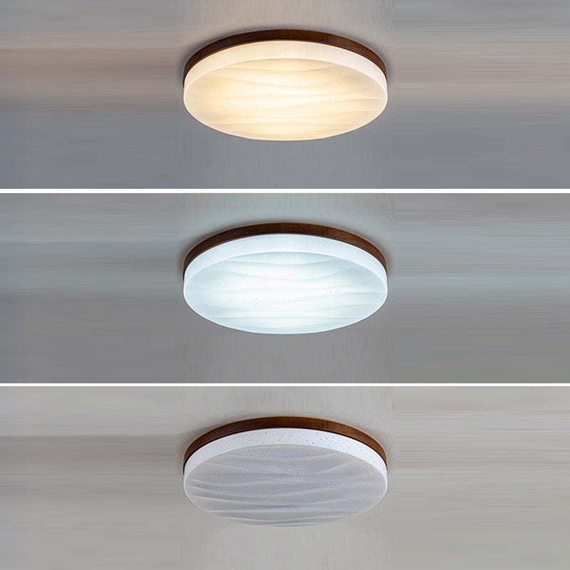 Luz de techo LED empotrada de madera maciza acrílica redonda minimalista moderna para sala de estar 