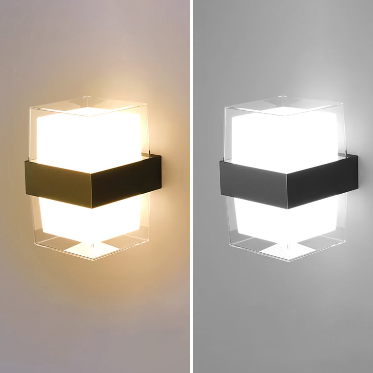 Moderne minimalistische wasserdichte runde quadratische Kunststoff-LED-Wandlampe für das Schlafzimmer 