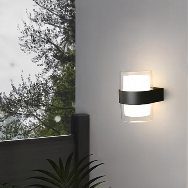 Moderne minimalistische wasserdichte runde quadratische Kunststoff-LED-Wandlampe für das Schlafzimmer 